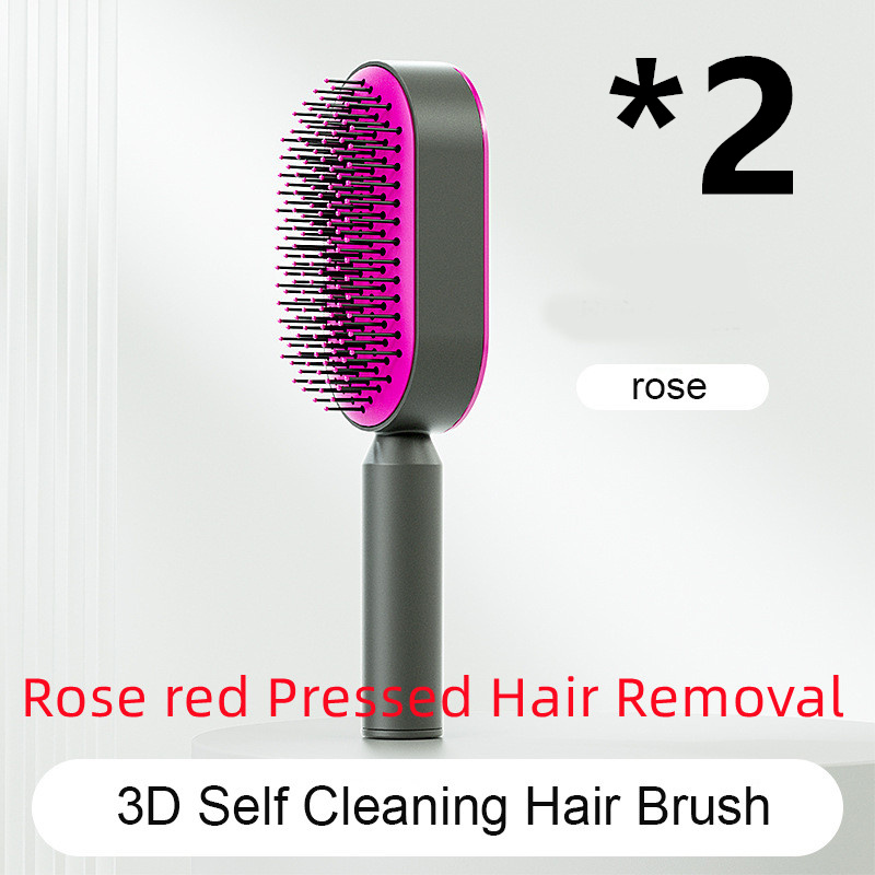Self Cleaning Hair Brush For Women One-key Cleaning Hair Loss Airbag Massage Scalp Comb Anti-Static Hairbrush - Bilde 4