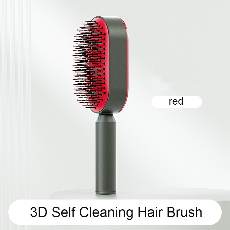 Self Cleaning Hair Brush For Women One-key Cleaning Hair Loss Airbag Massage Scalp Comb Anti-Static Hairbrush - Bilde 5
