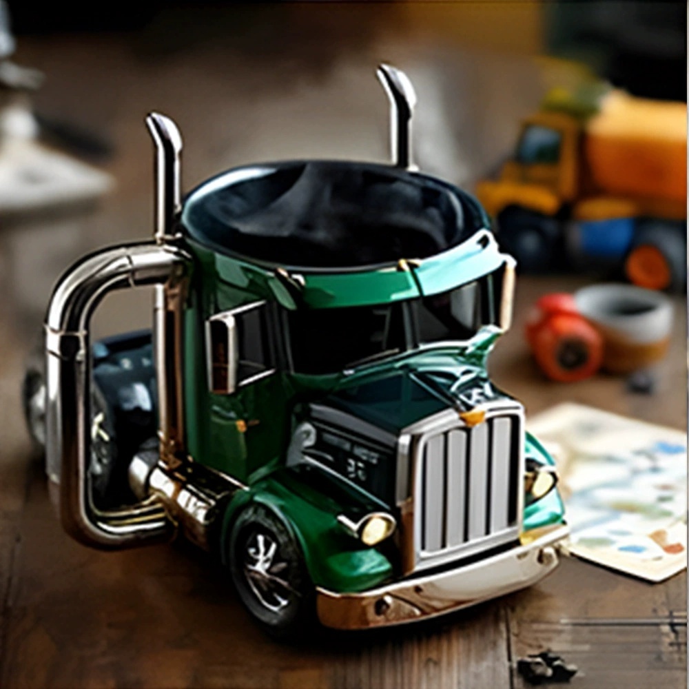 Durable Truck Coffee Mug Semi Truck Handcrafted Coffee Cup Semi-trailer Shaped Semi-Truck Coffee Mugs For Family - Bilde 8