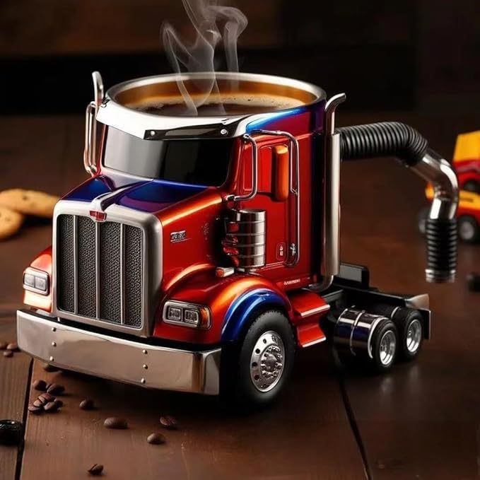 Durable Truck Coffee Mug Semi Truck Handcrafted Coffee Cup Semi-trailer Shaped Semi-Truck Coffee Mugs For Family - Bilde 6