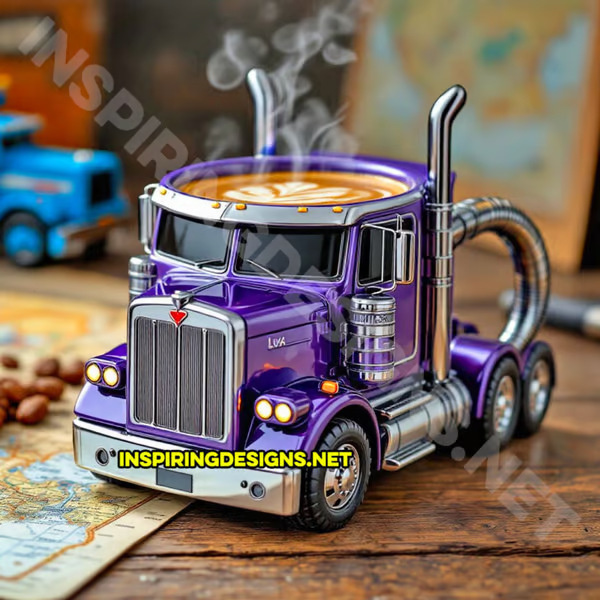 Durable Truck Coffee Mug Semi Truck Handcrafted Coffee Cup Semi-trailer Shaped Semi-Truck Coffee Mugs For Family - Bilde 7